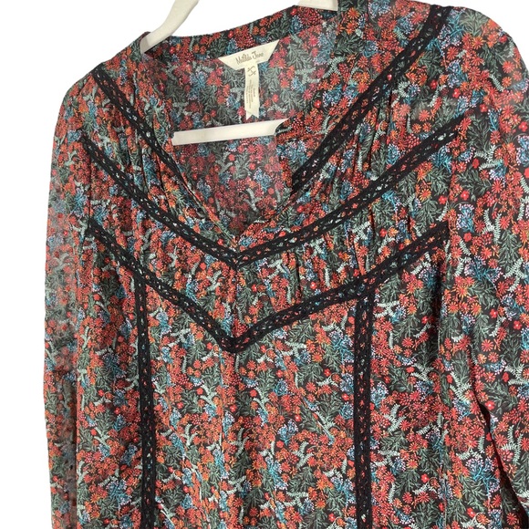 Matilda Jane Flowy Peasant Coral Blouse Tunic size Large - Picture 8 of 9